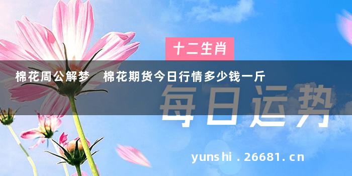 棉花周公解梦 棉花期货今日行情多少钱一斤